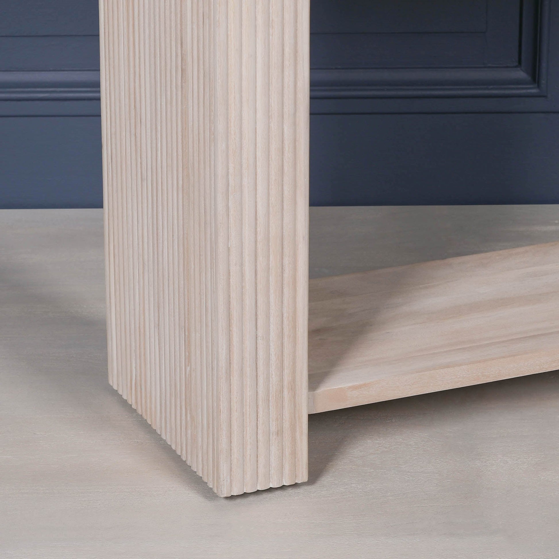 Blanche Acacia Fluted Console Table  CasaFenix