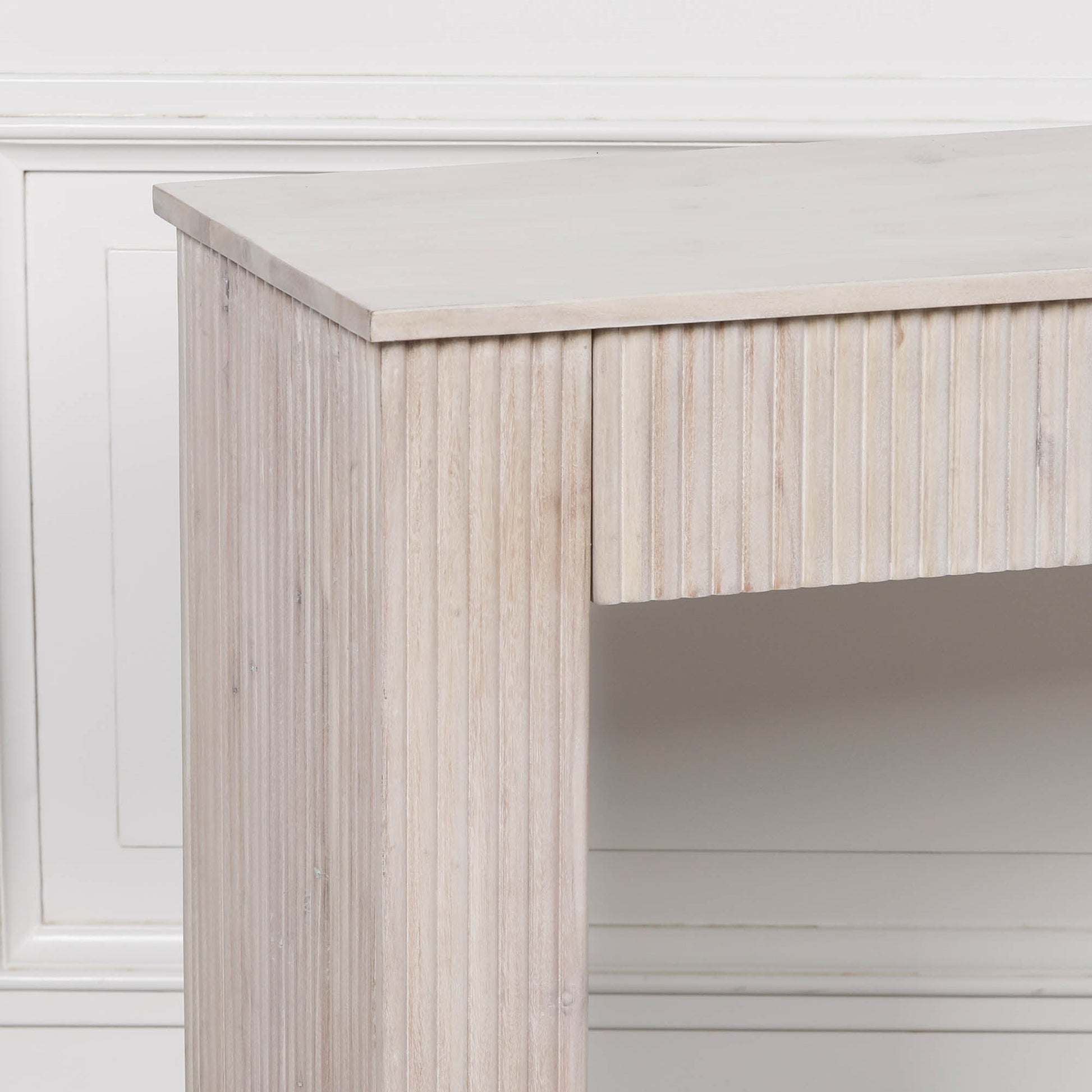Blanche Acacia Fluted Console Table  CasaFenix