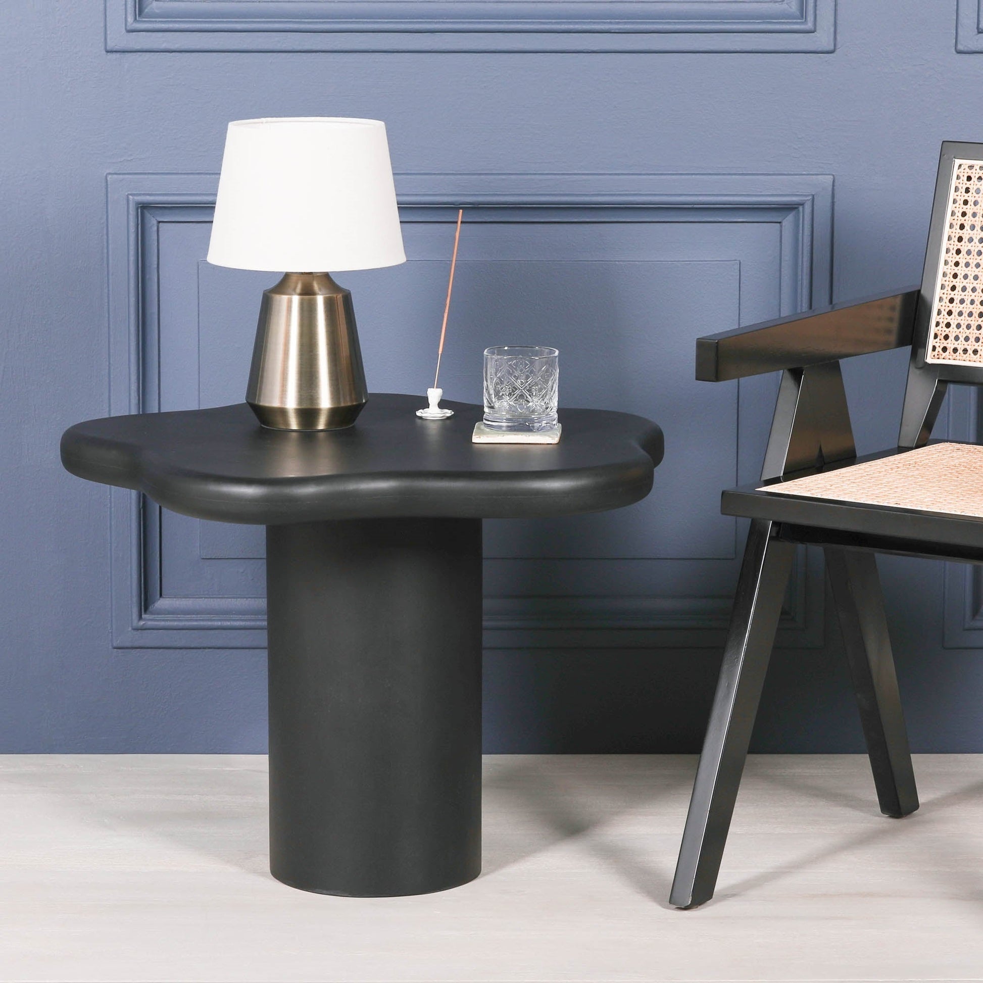Black Painted Puddle Side Table  CasaFenix
