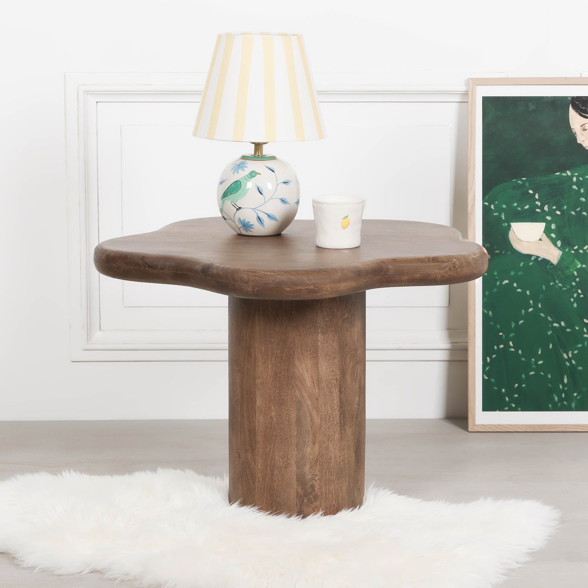 Dark Wooden Puddle Side Table  CasaFenix