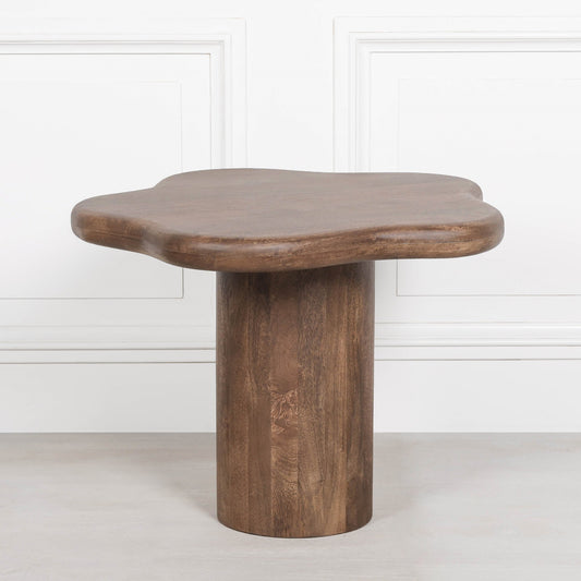 Dark Wooden Puddle Side Table  CasaFenix