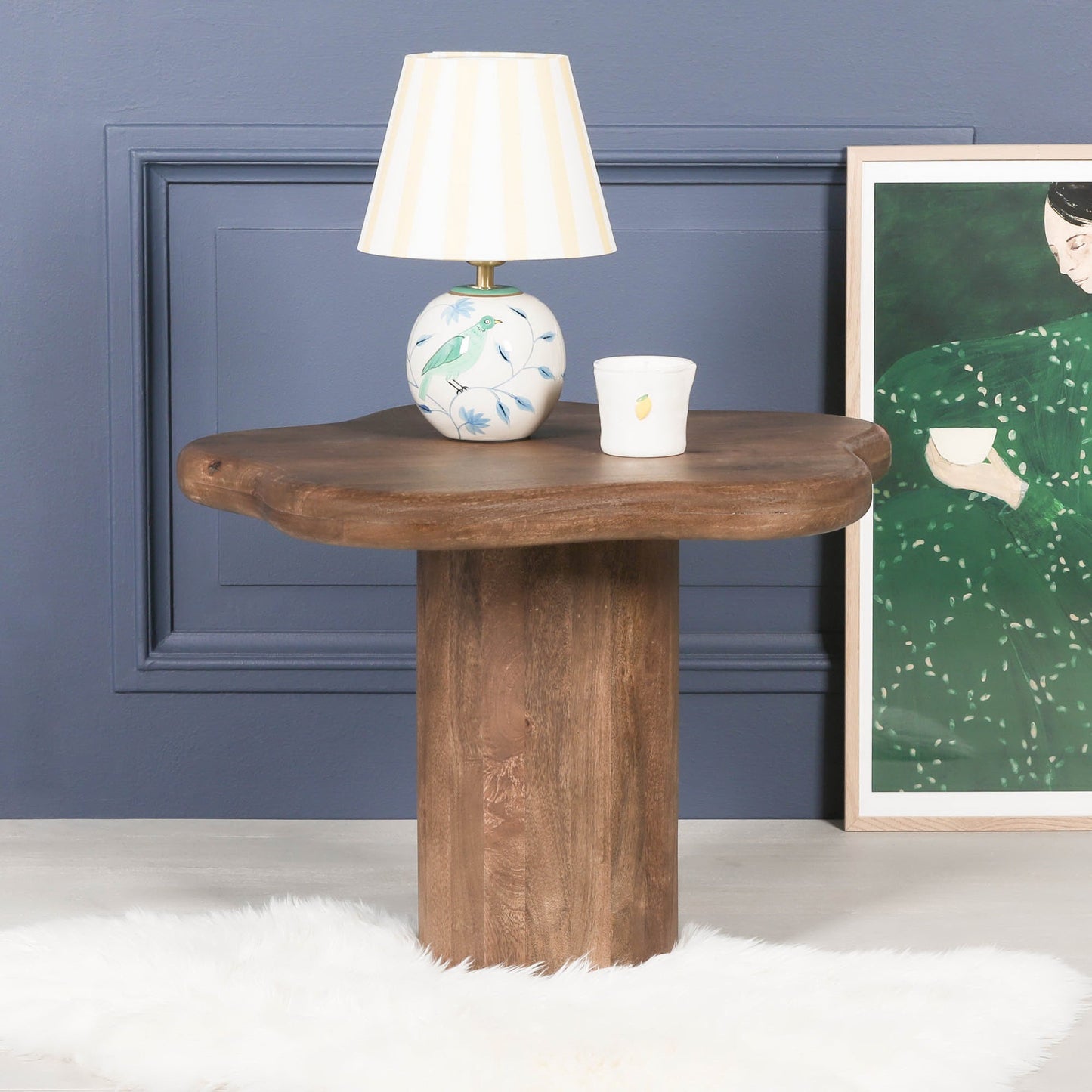 Dark Wooden Puddle Side Table  CasaFenix