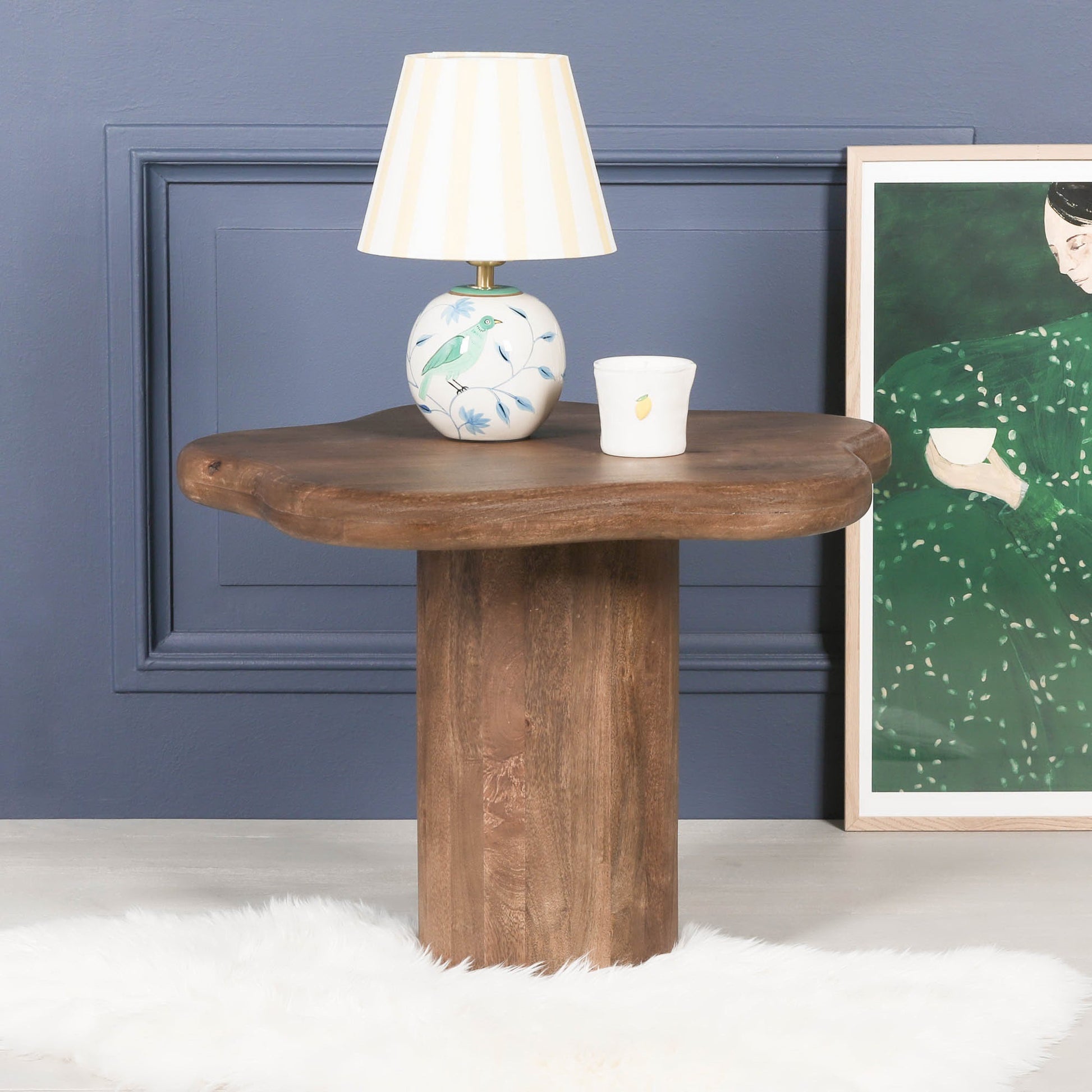 Dark Wooden Puddle Side Table  CasaFenix