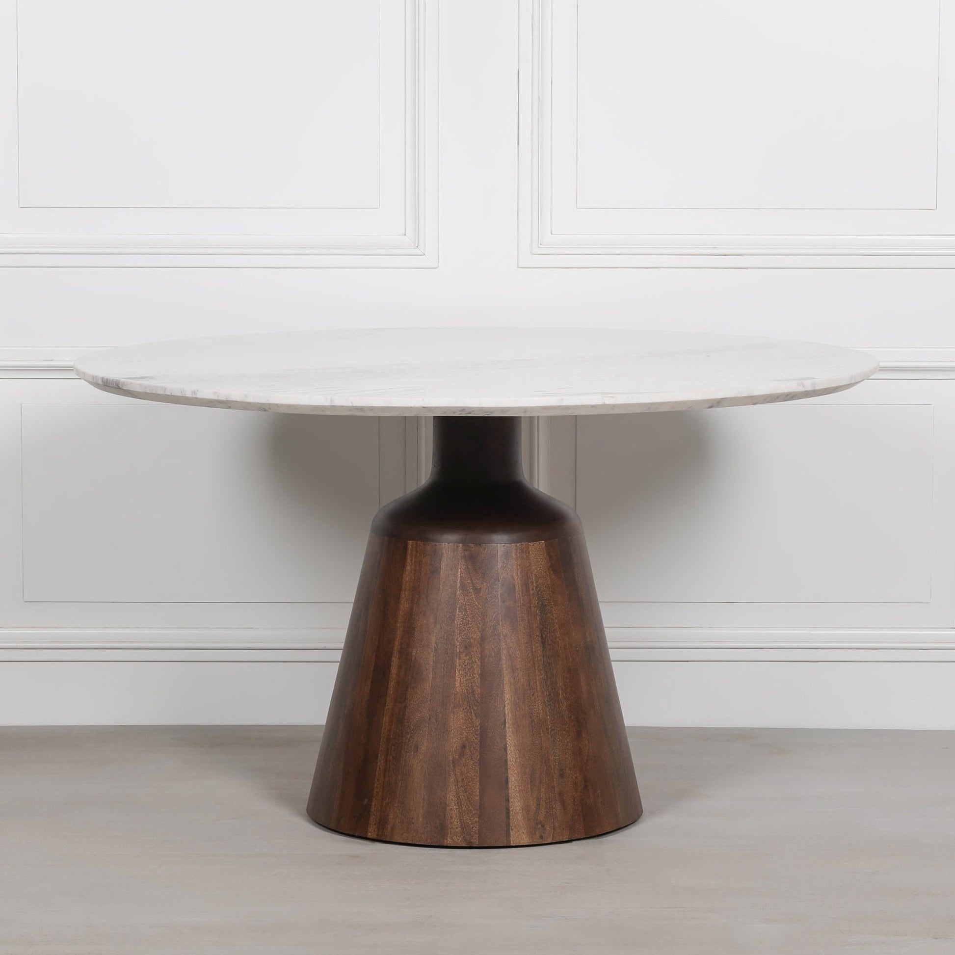 Wooden Acacia Natural Marble Top Dining Table Dining table CasaFenix