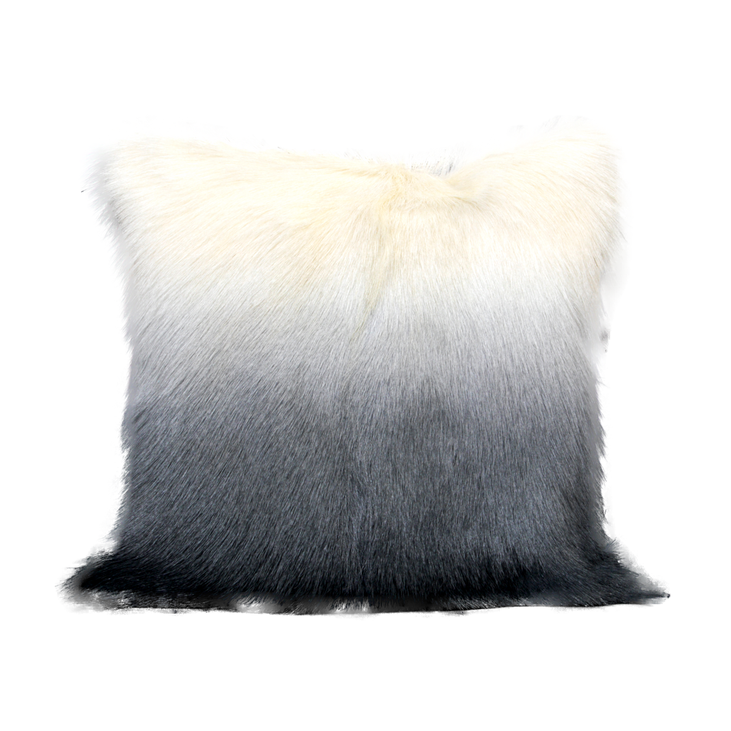 Ivory / Charcoal Goatskin Cushion 45 x 45cm - CasaFenix