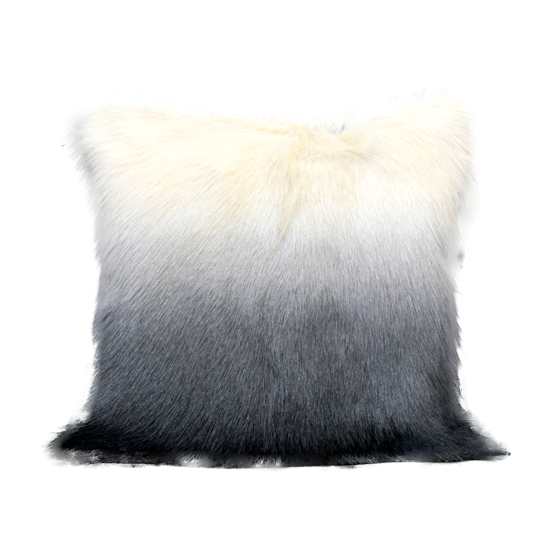 Ivory / Charcoal Goatskin Cushion 45 x 45cm - CasaFenix