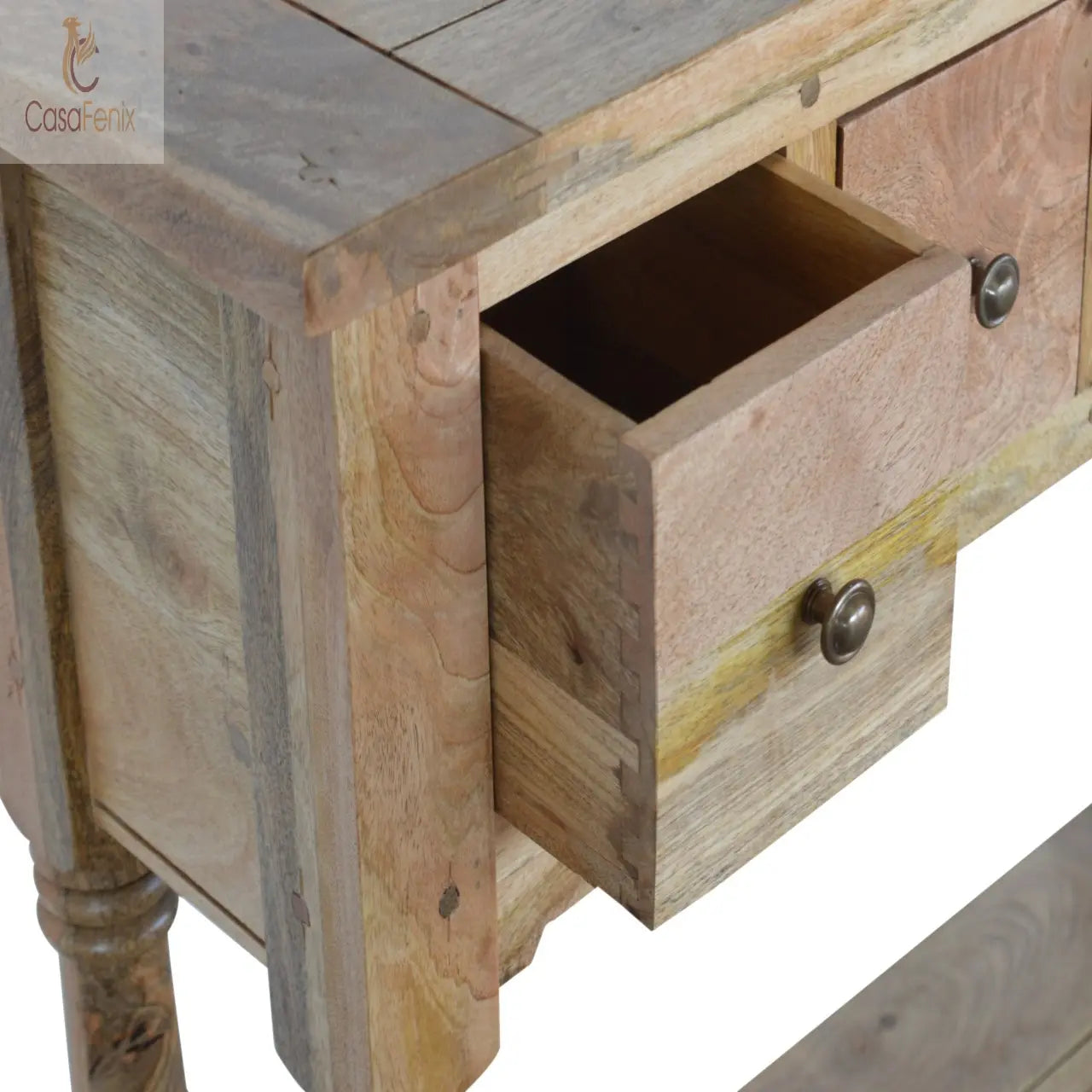 Granary Royale 4 Drawer Console Table 100% solid mango wood - CasaFenix