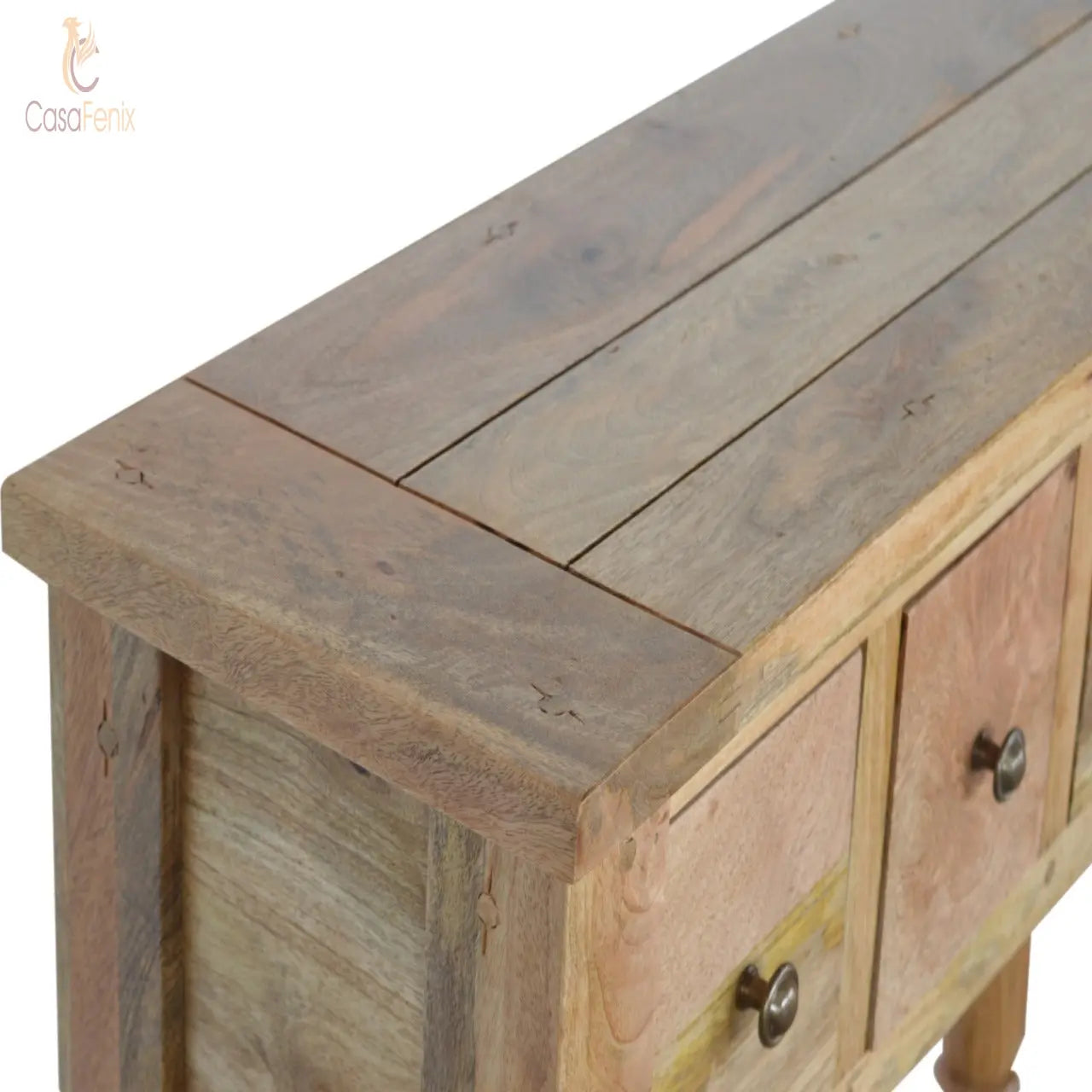 Granary Royale 4 Drawer Console Table 100% solid mango wood - CasaFenix
