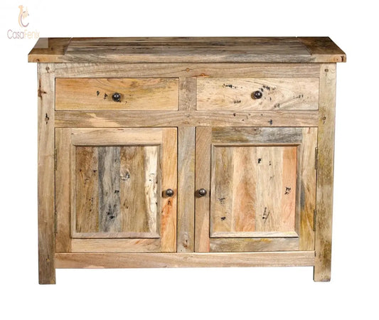Granary Royale Small Sideboard with 2 Drawers 100% solid mango - CasaFenix