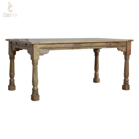Granary Royale Turned Leg Extension Dining Table 100% solid mango wood - CasaFenix