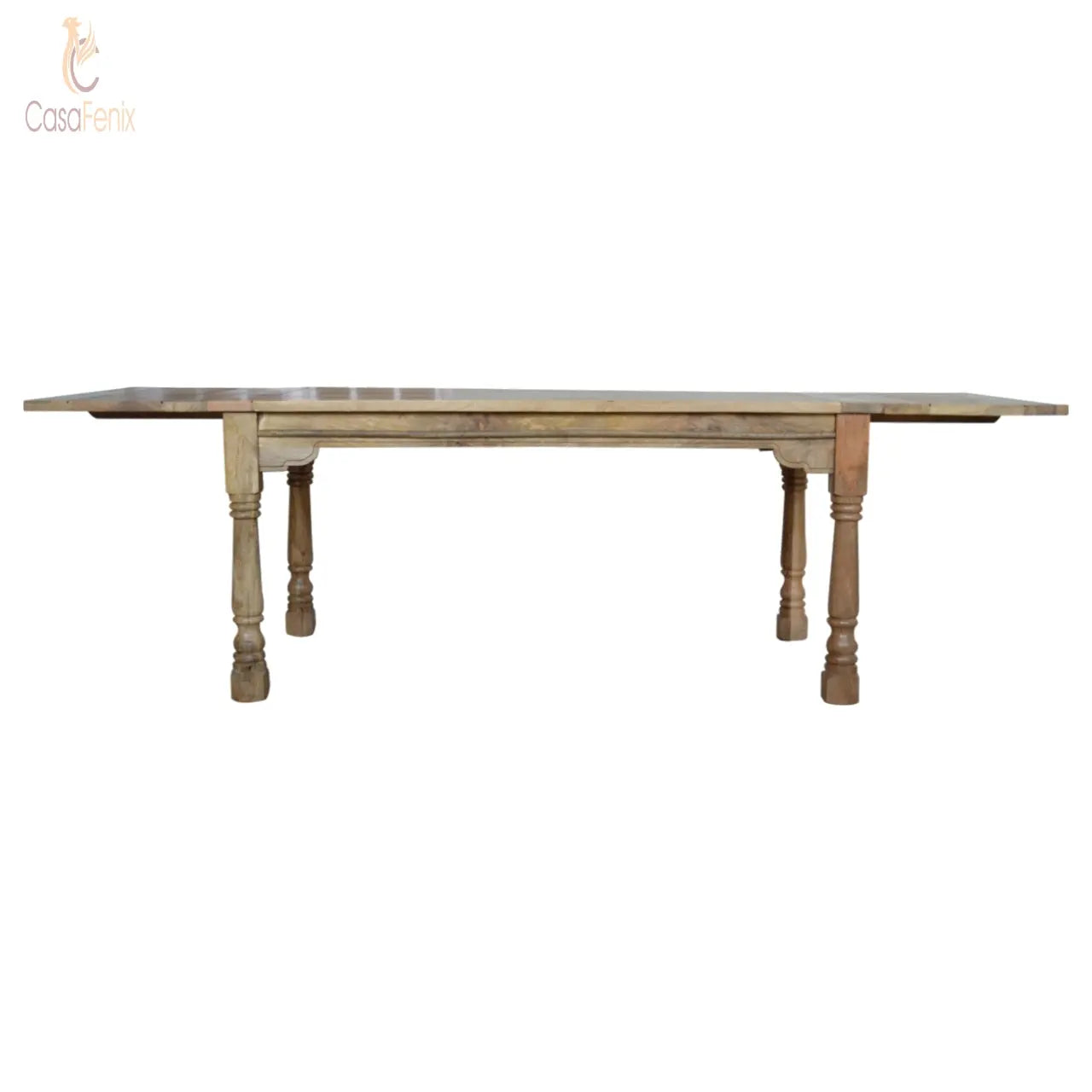 Granary Royale Turned Leg Extension Dining Table 100% solid mango wood - CasaFenix