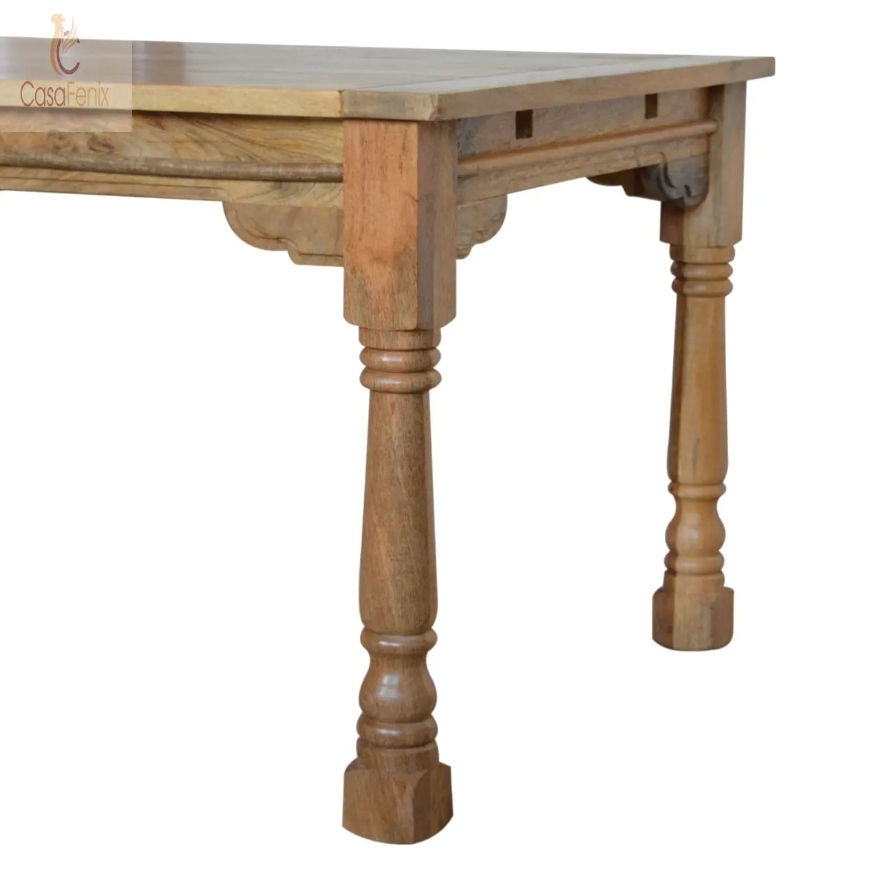 Granary Royale Turned Leg Extension Dining Table 100% solid mango wood - CasaFenix