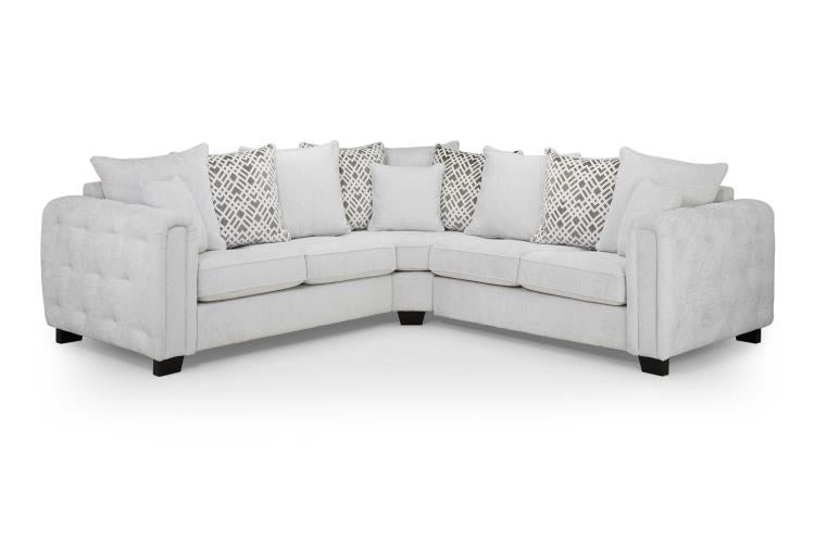 Grazia  Fabric Sofa In Grey. 1, 2, 3, 4 Seat Settee & Footstool Wood Legs (Copy) Sofa CasaFenix