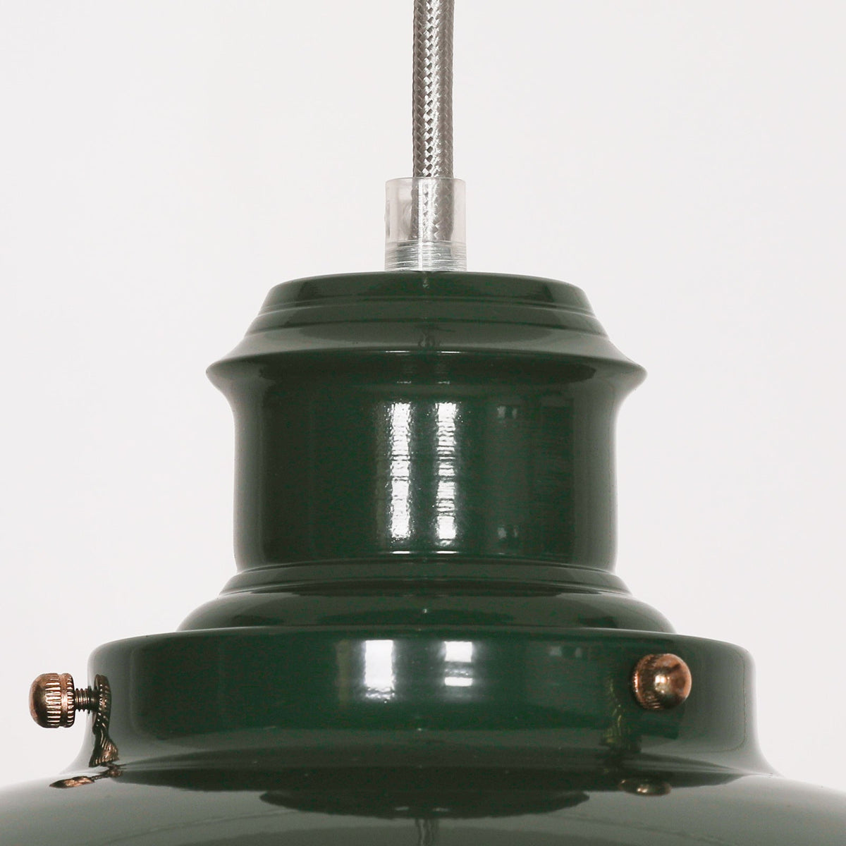 British Racing Green Enamel Fisherman's Pendant Light with Brass Details Ceiling light CasaFenix