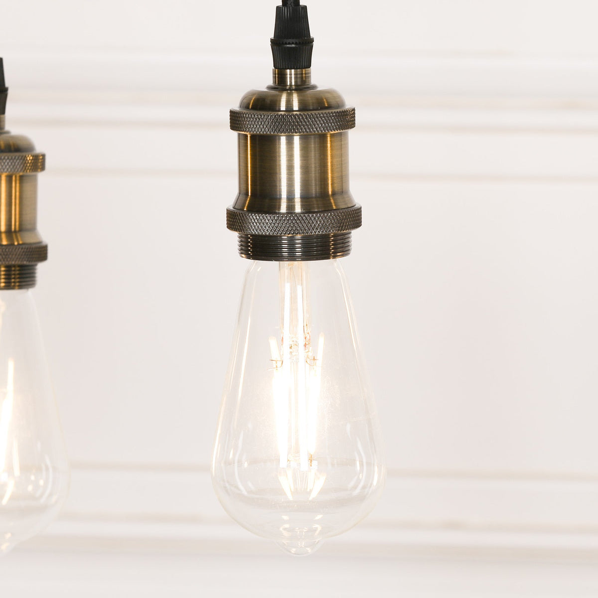 Rustic Industrial Wooden Bar Ceiling Light with 5 Exposed Bulbs Ceiling light CasaFenix