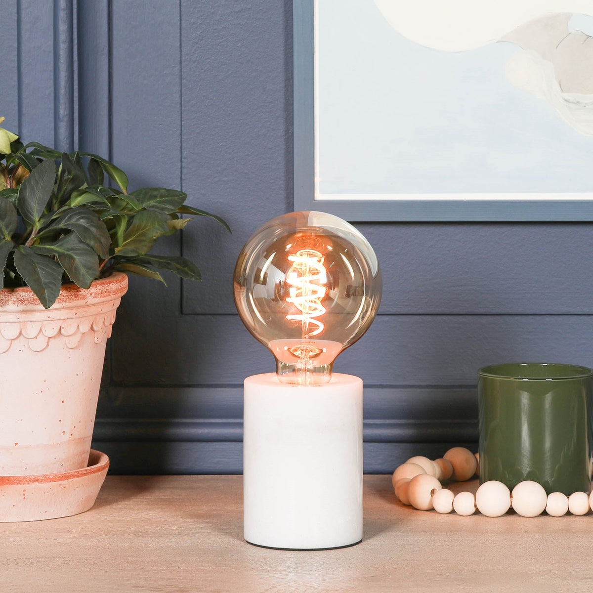 White Marble Table Lamp Lamp CasaFenix