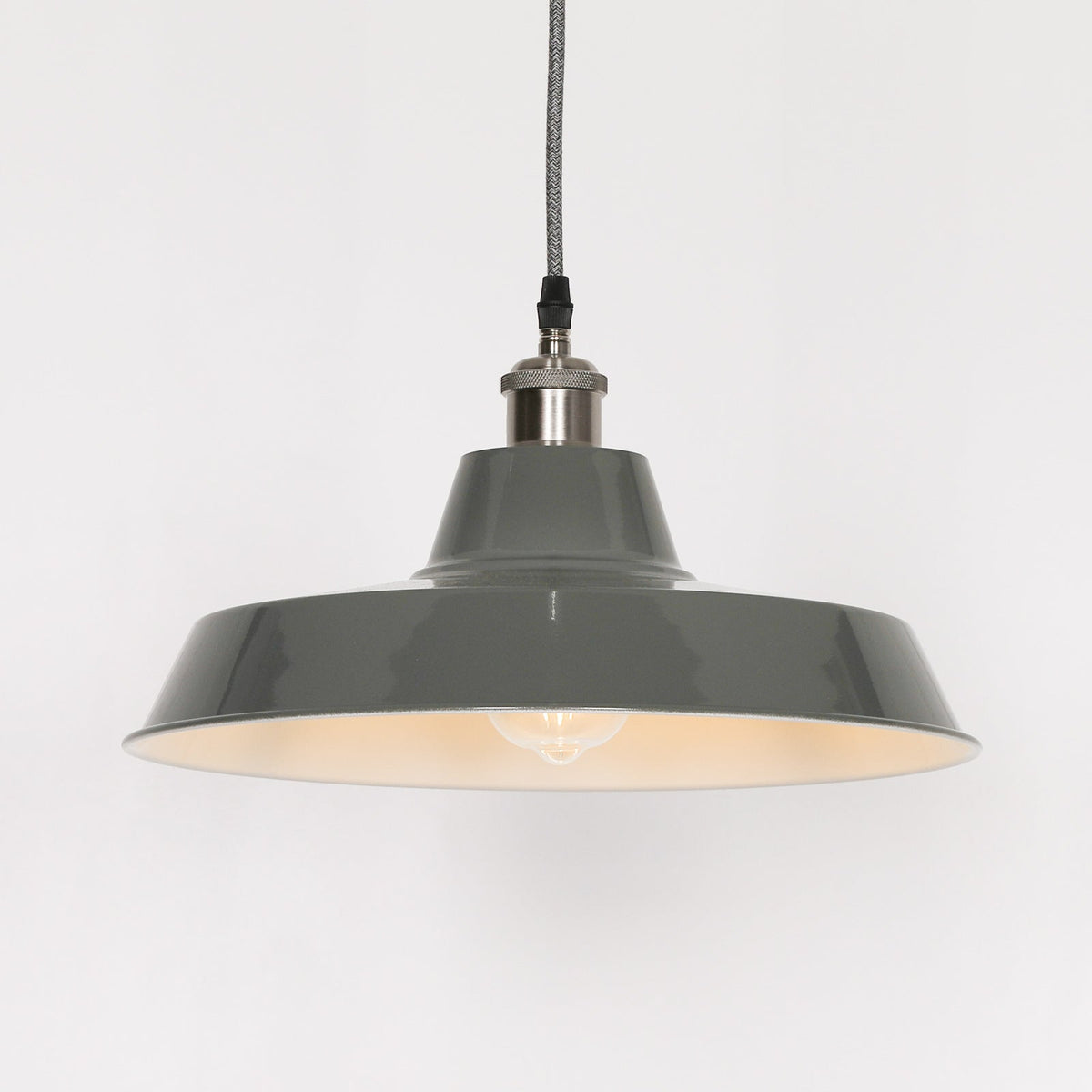 Grey Enamel Factory-Style Pendant Ceiling Light 36cm Ceiling light CasaFenix