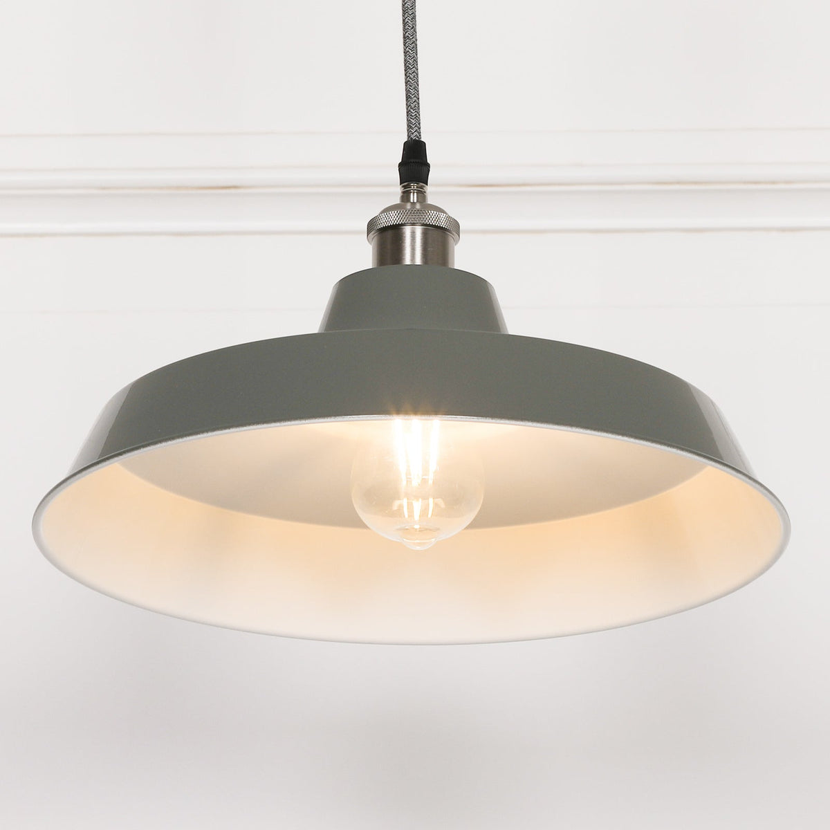 Grey Enamel Factory-Style Pendant Ceiling Light 36cm Ceiling light CasaFenix