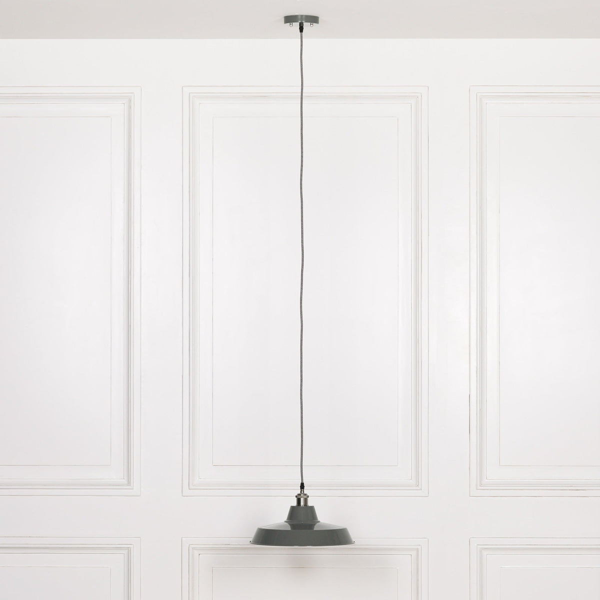 Grey Enamel Factory-Style Pendant Ceiling Light 36cm Ceiling light CasaFenix
