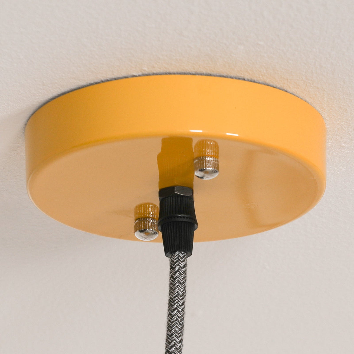 Mustard Yellow Enamel Factory-Style Pendant Ceiling Light 36cm Ceiling light CasaFenix