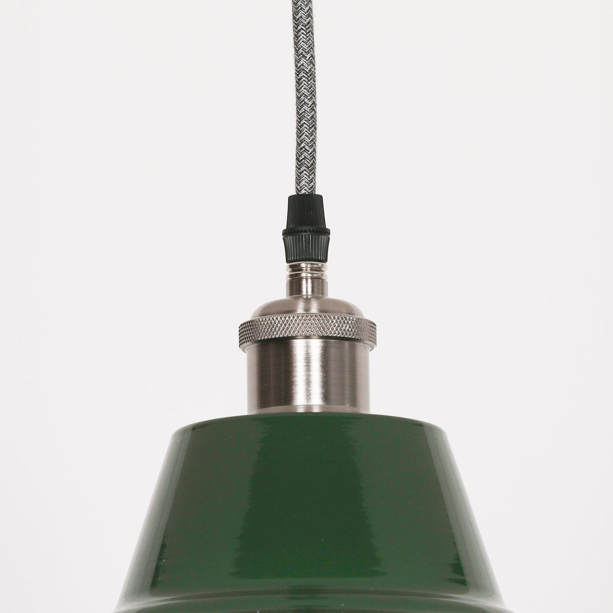 British Racing Green Enamel Factory-Style Pendant Ceiling Light 36cm Ceiling light CasaFenix