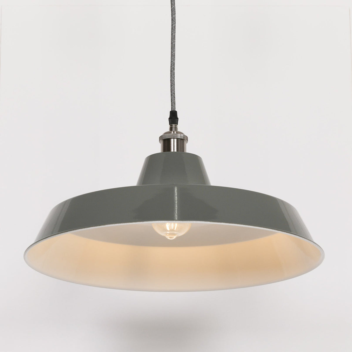 Factory Style Grey Enamel Painted 46cm Pendant Light Ceiling light CasaFenix