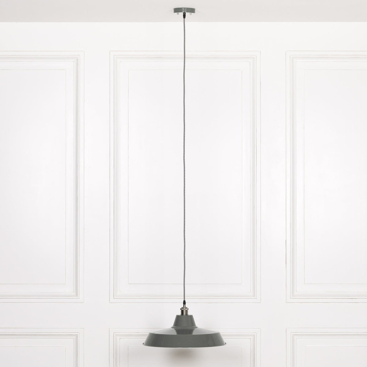 Factory Style Grey Enamel Painted 46cm Pendant Light Ceiling light CasaFenix