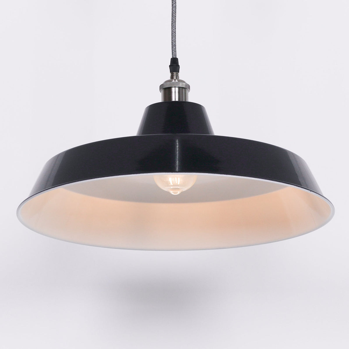 Royal Blue Enamel Factory-Style Pendant Ceiling Light 46cm Ceiling light CasaFenix