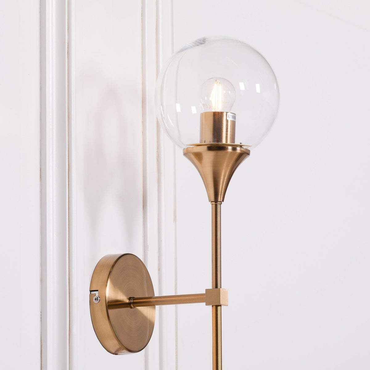 Art Deco Satin Gold Glass Ball Wall Light Wall light CasaFenix