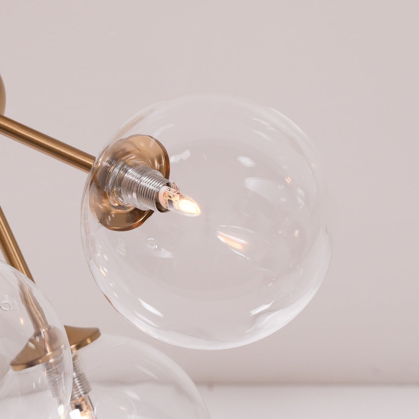 Gold Satin Art Deco 5-Arm Sputnik Ceiling Light with Glass Balls Ceiling light CasaFenix
