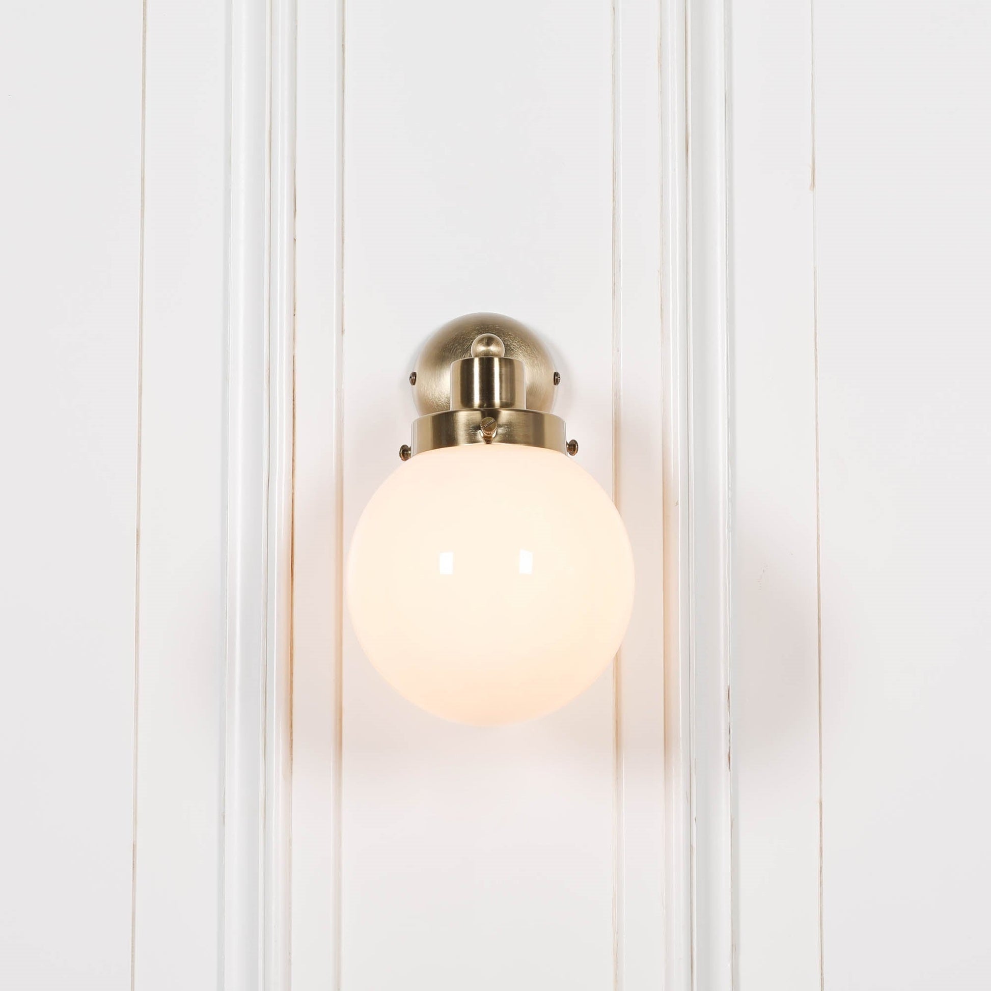 Brushed Gold Style Brass Wall light with Frosted Glass  CasaFenix