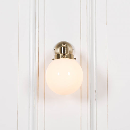 Brushed Gold Style Brass Wall light with Frosted Glass  CasaFenix