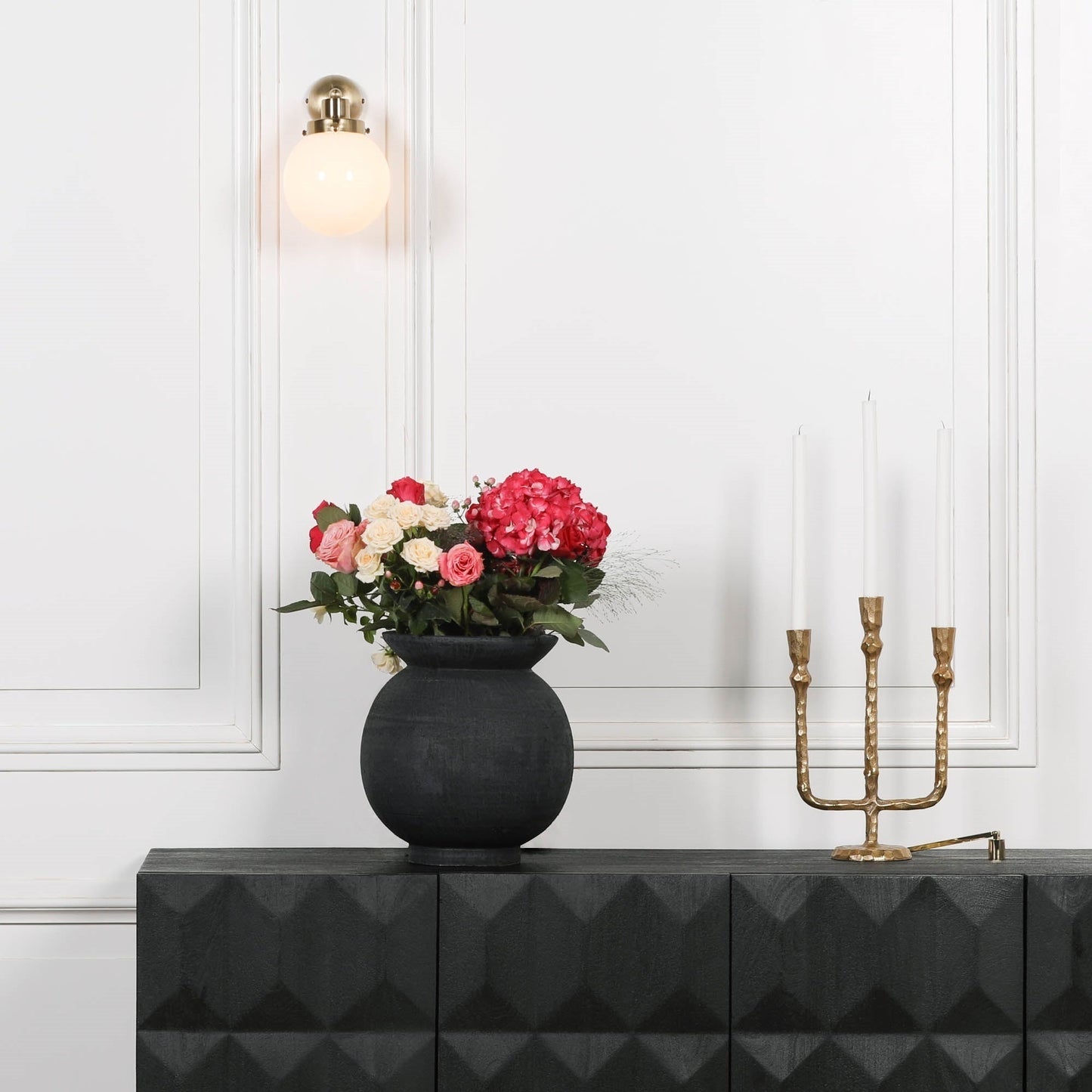 Brushed Gold Style Brass Wall light with Frosted Glass  CasaFenix