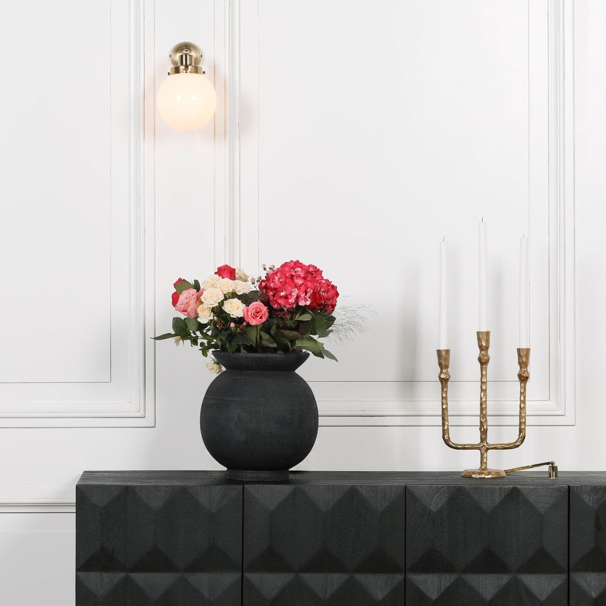 Brushed Gold Style Brass Wall light with Frosted Glass  CasaFenix