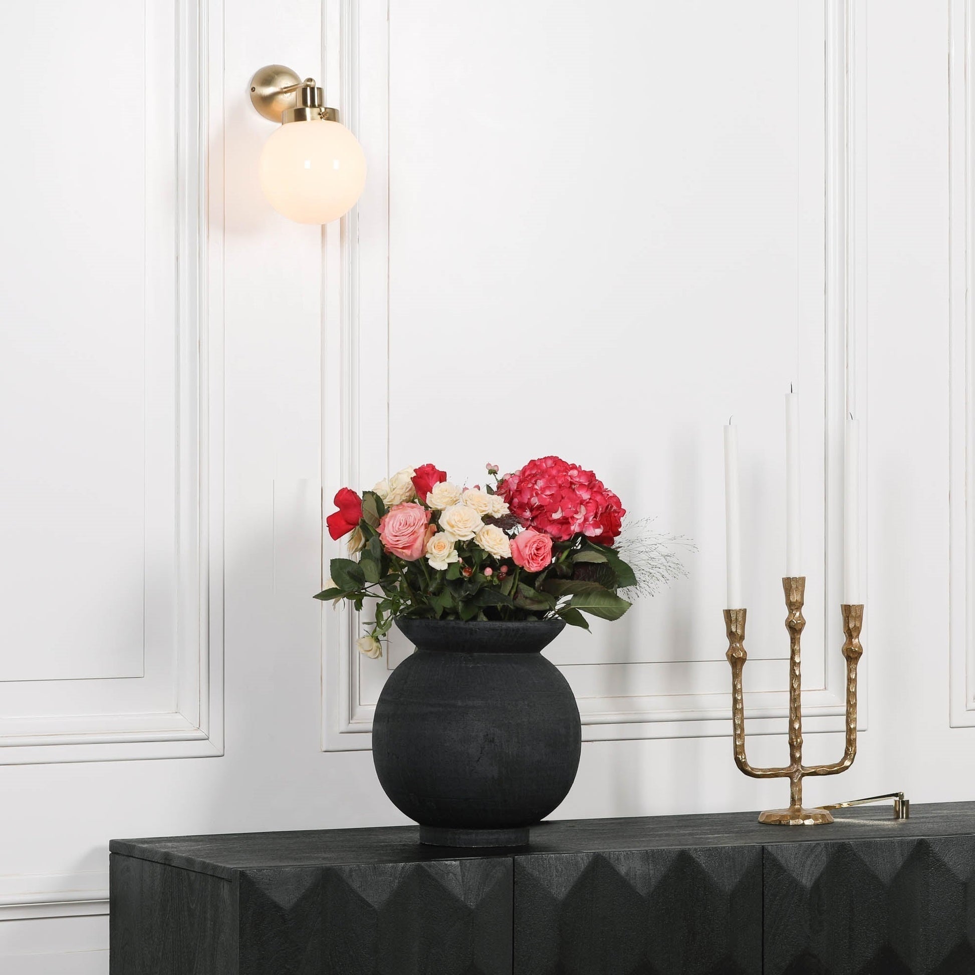 Brushed Gold Style Brass Wall light with Frosted Glass  CasaFenix
