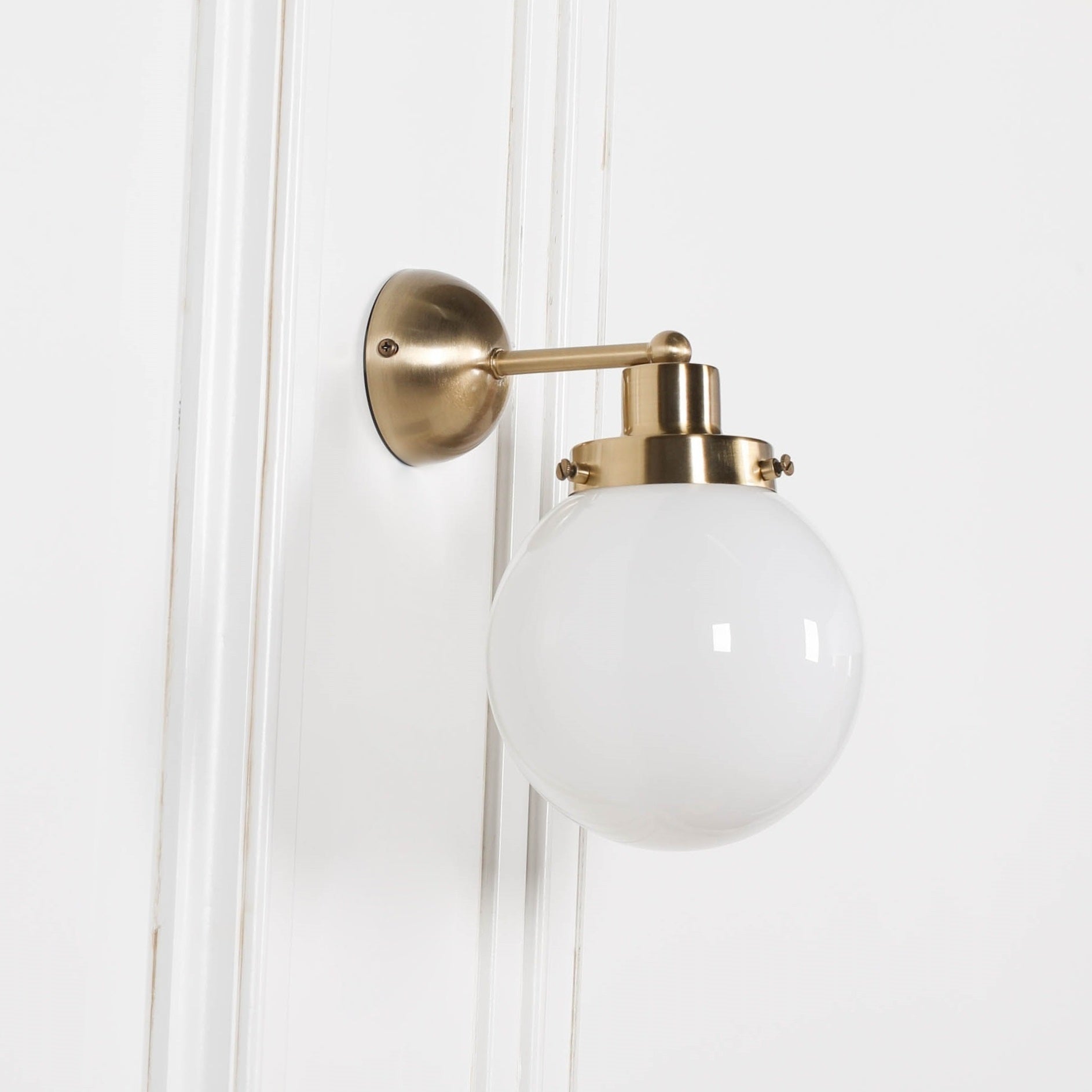 Brushed Gold Style Brass Wall light with Frosted Glass  CasaFenix