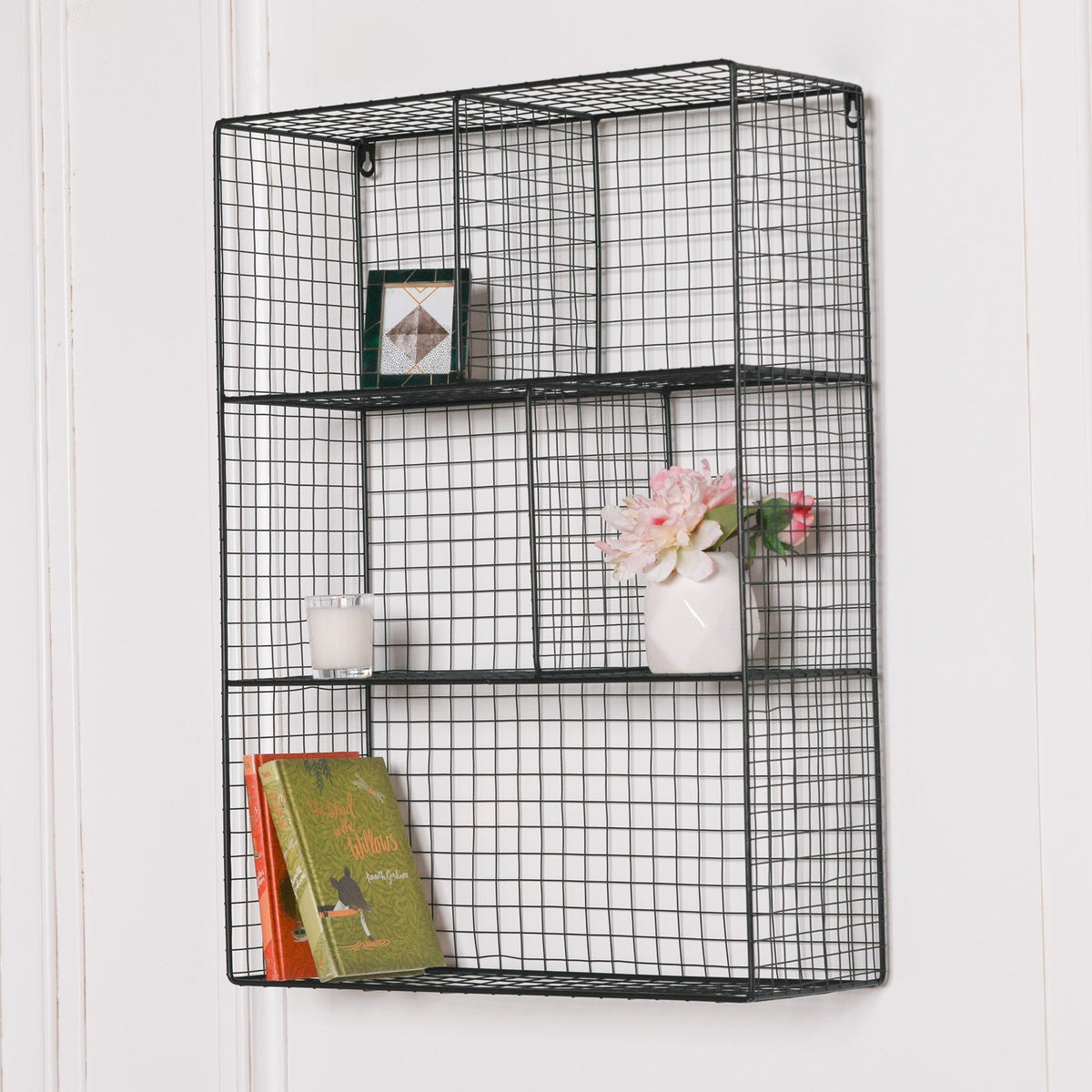 Black Wire 5 Compartment Wall Shelf Wall shelf CasaFenix