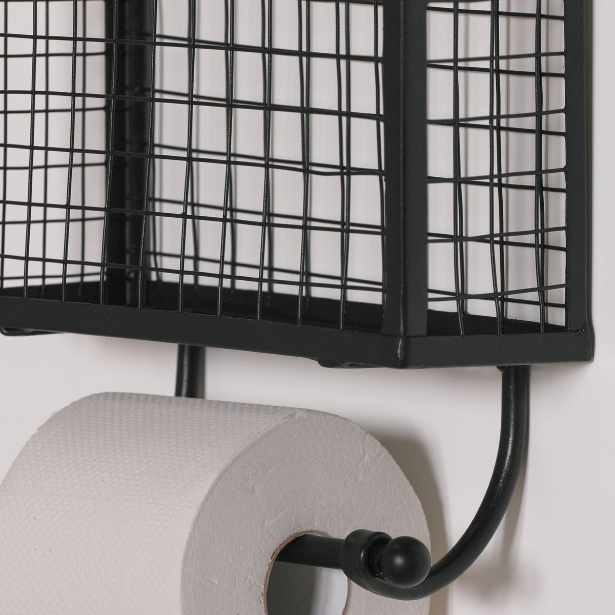 Black Wire Toilet Roll and Magazine Rack Toilet roll holder CasaFenix