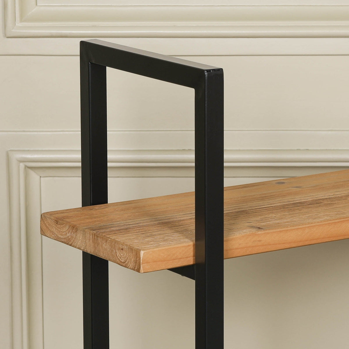 Rustic Industrial Pine and Metal 3-Tier Open Bookcase Bookcase CasaFenix