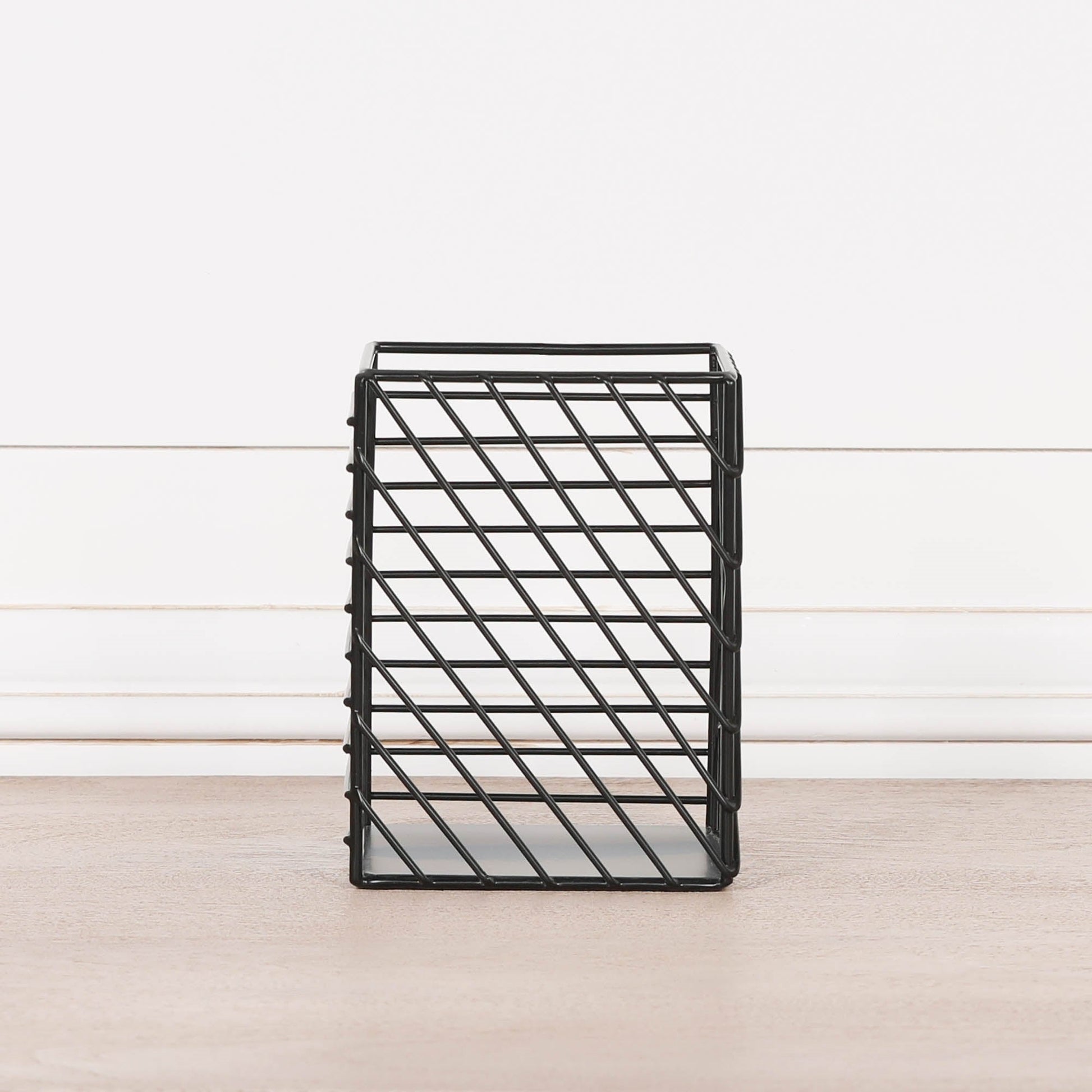 Black Painted Square Metal Storage Basket  CasaFenix