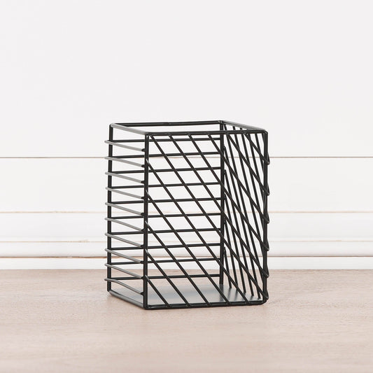 Black Painted Square Metal Storage Basket  CasaFenix