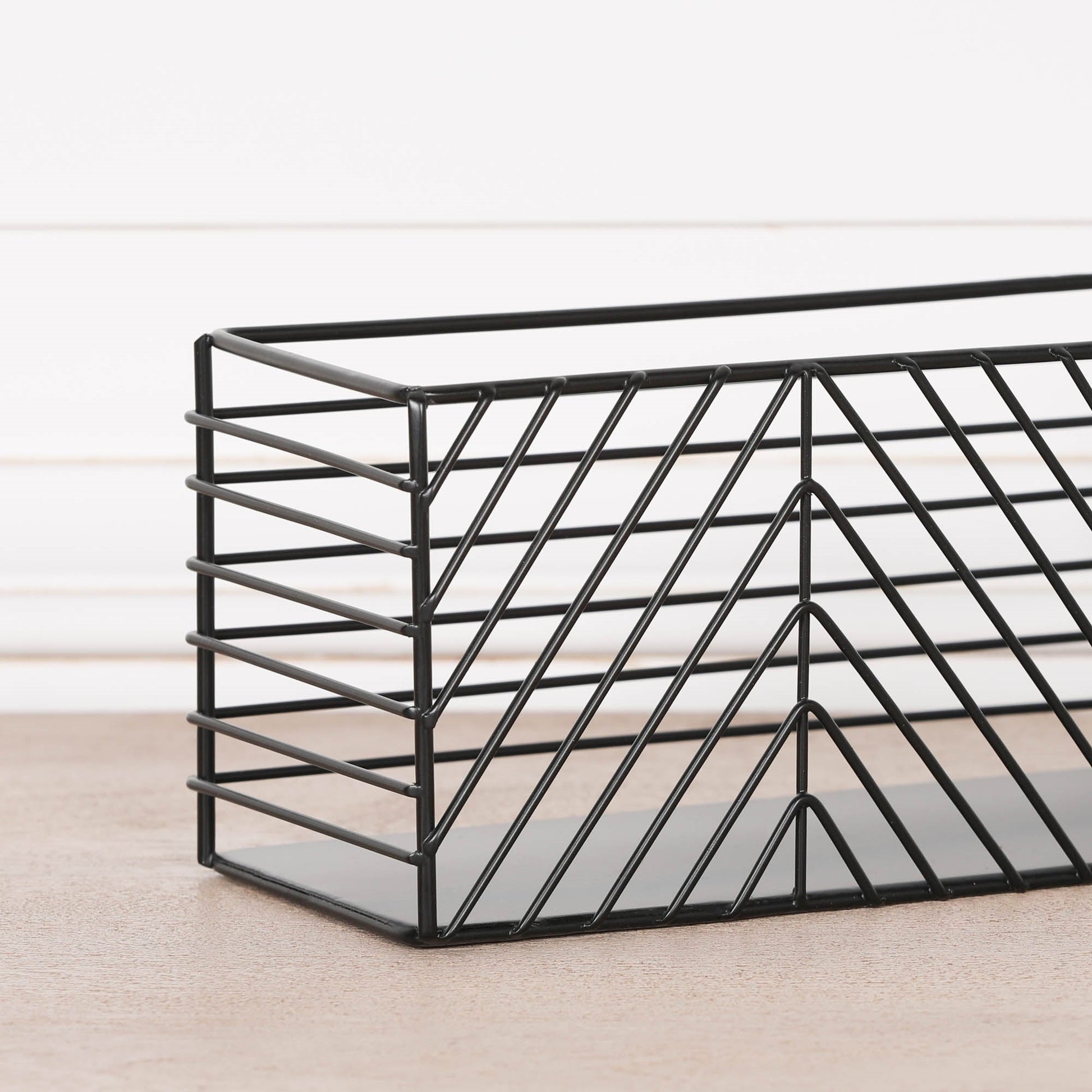 Black Painted Rectangular Metal Storage Basket  CasaFenix