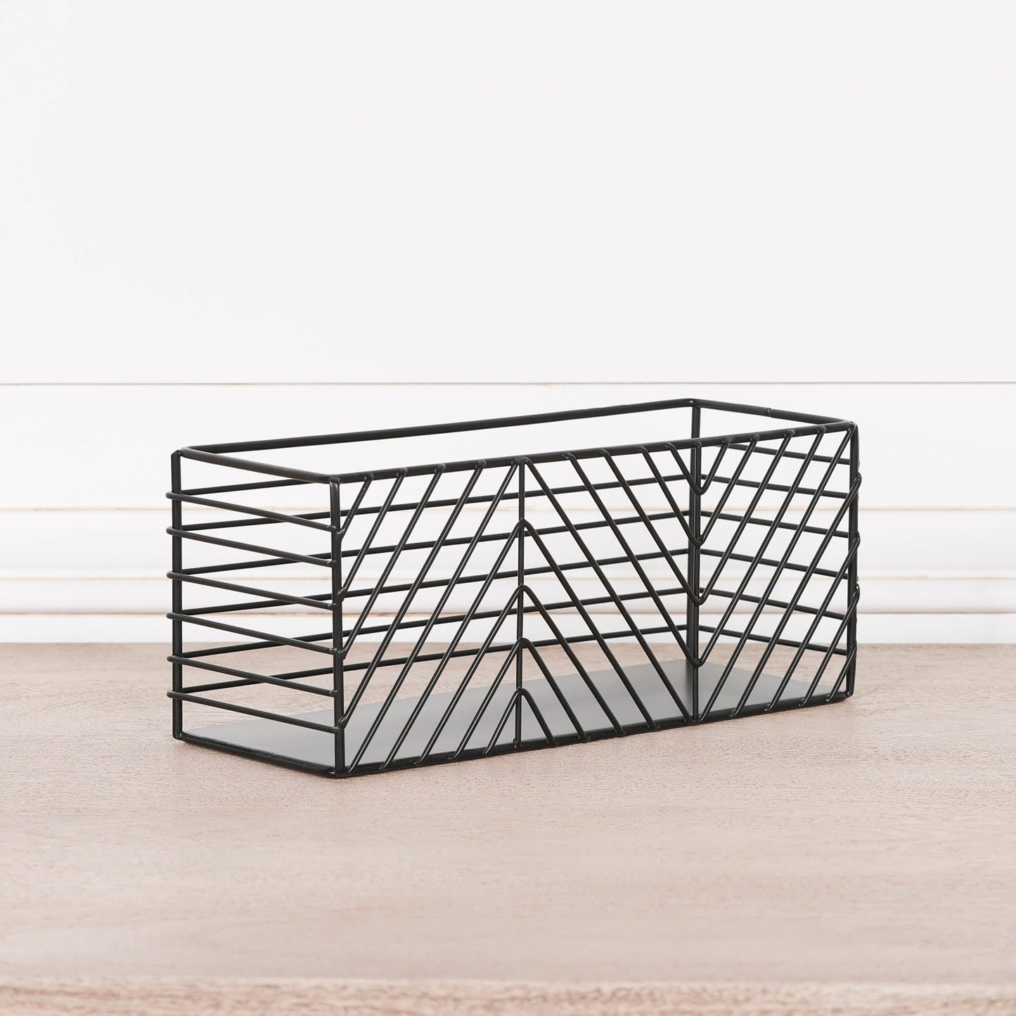 Black Painted Rectangular Metal Storage Basket  CasaFenix