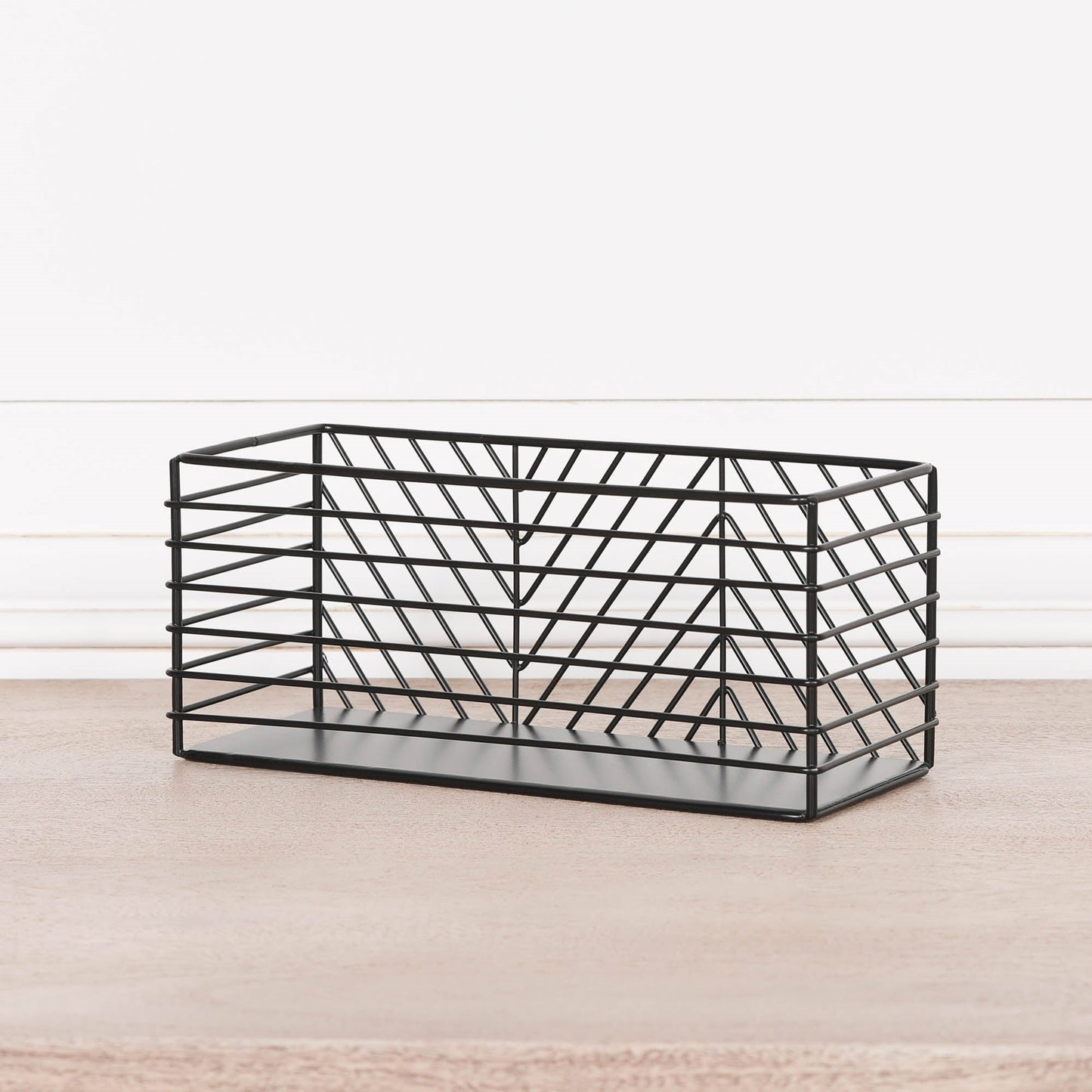 Black Painted Rectangular Metal Storage Basket  CasaFenix