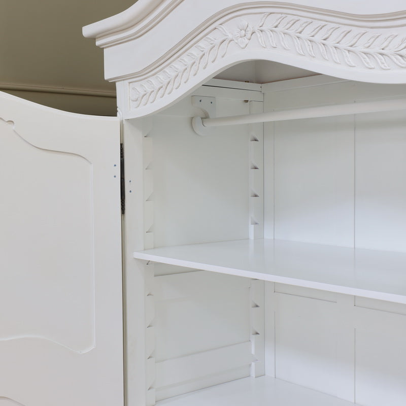 Arch Top Sleigh French 2 Door Armoire Double Wardrobe Solid Mahogany - CasaFenix