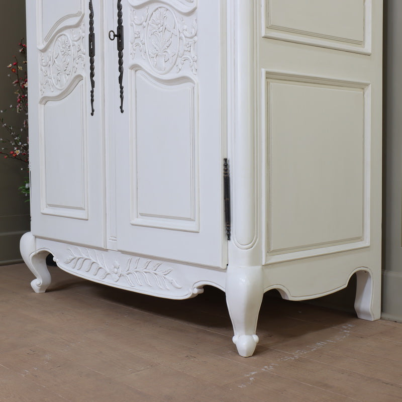 Arch Top Sleigh French 2 Door Armoire Double Wardrobe Solid Mahogany - CasaFenix