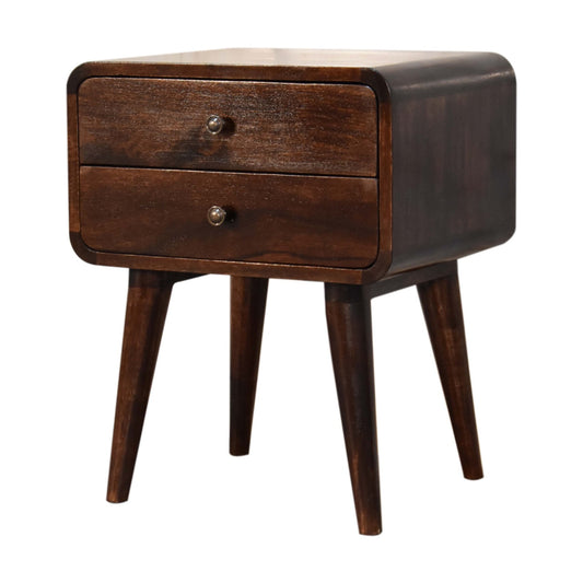 Curved Dark Walnut Bedside Bedside table / chest CasaFenix