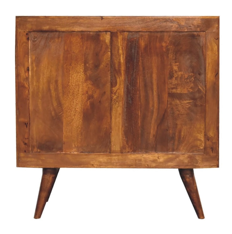 Pineapple Design Chestnut Carved 3 Drawer Chest - CasaFenix