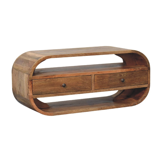 2 Drawer Curved Edge Media Unit TV Stand CasaFenix
