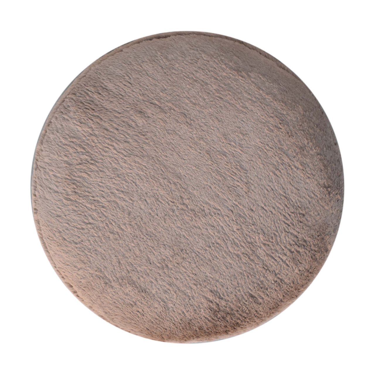 Mocha Faux Fur Round Ball Footstool Footstool CasaFenix